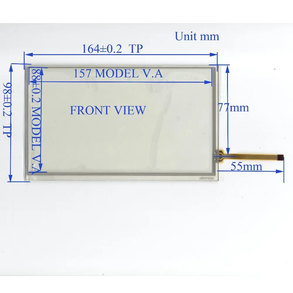 

ZhiYuSun 164*98 7inch 4 lins Touch Screen glass 164mm*98mm touchsensor touchglass digitizer GLASS this is compatible