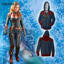 Avengers 4 Endgame Men and Women Zipper Hoodies Captain Marvel 3D Hooded Jacket Superhero Sweatshirt Streetwear Cosplay Costume