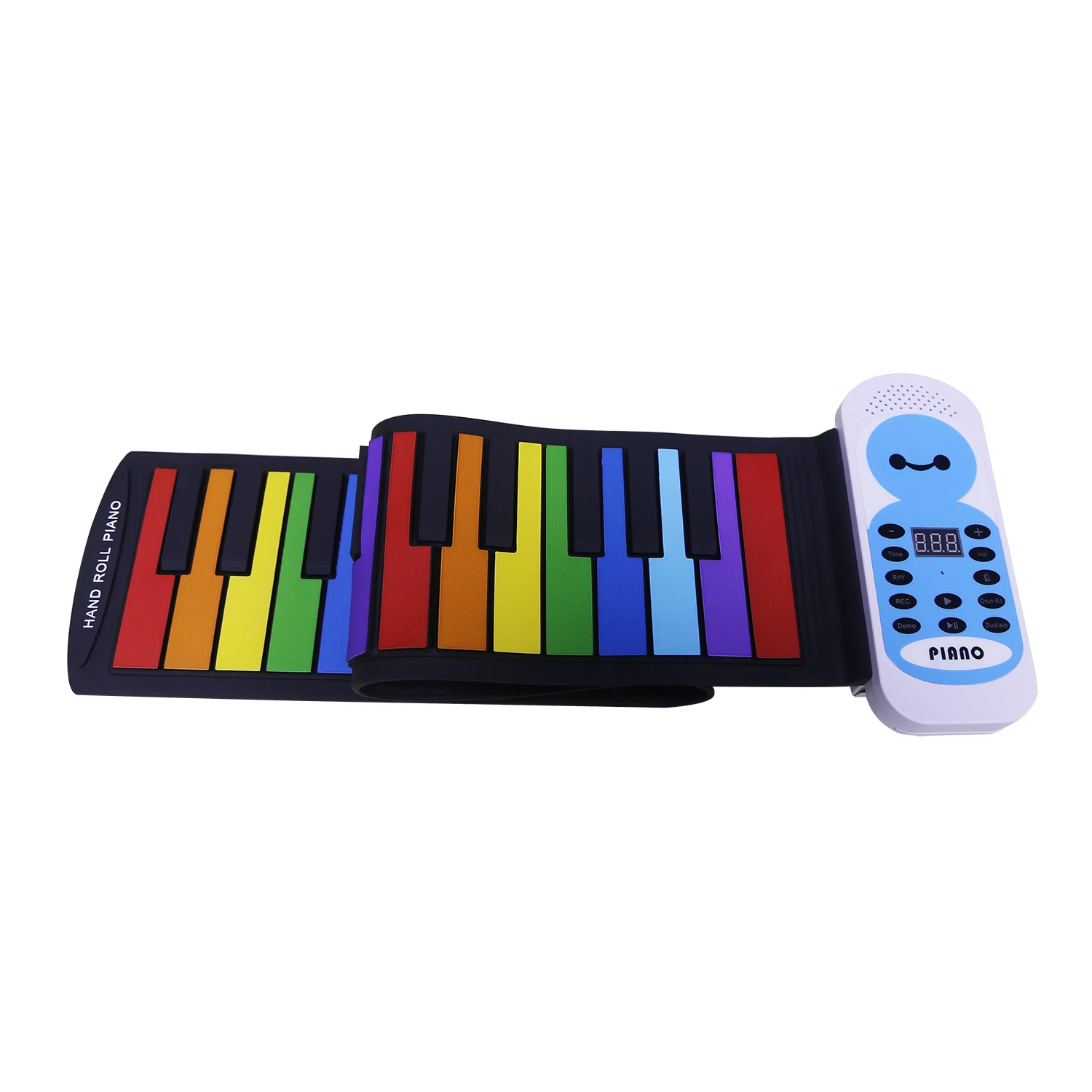 

New 49 Keys Colorful Silicon Flexible Hand Roll Up Piano Electronic Keyboard Organ Enlightenment Music Gift