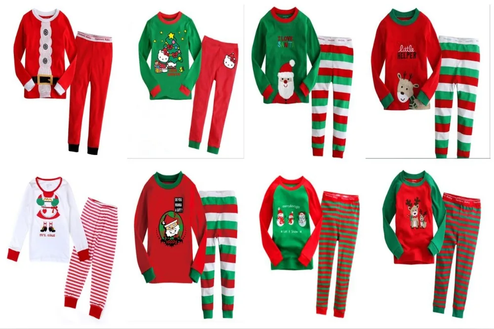 NEW cartoon kids pajama sets,children sleepwear boys nightwear girls family christmas pajamas Retail toddler baby pyjamas 2t-7t