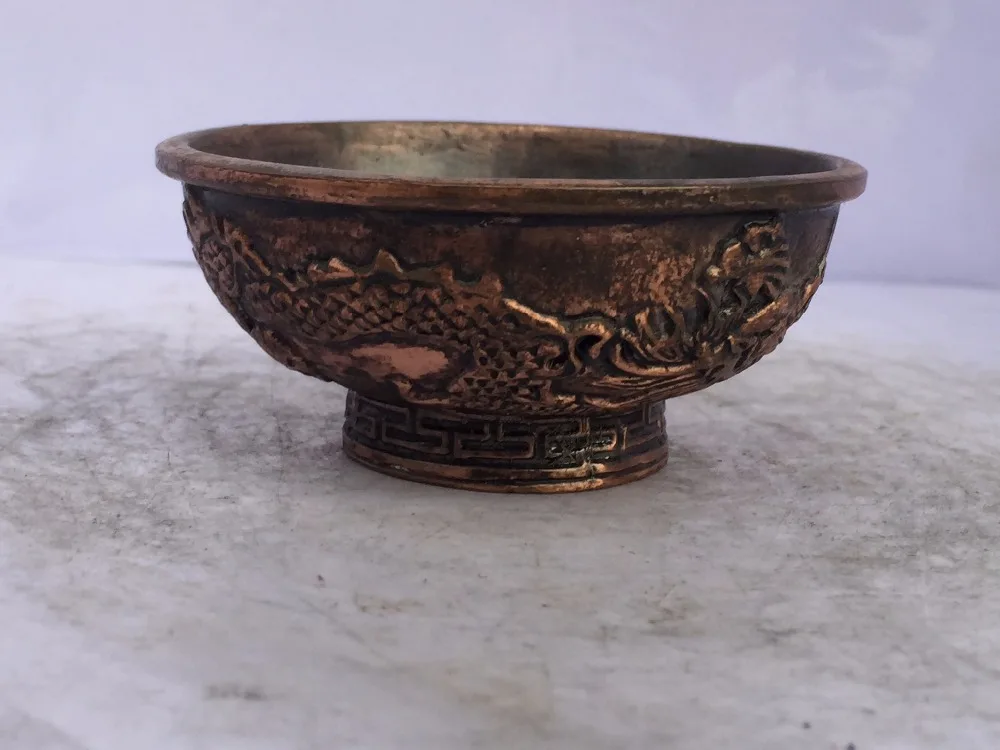 antique antiques chinese copper Carve One bowlin Statues & Sculptures
