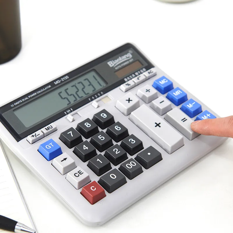 

M&G Business Office Calculator Large Solar Dual Power Supply Keyboard Desktop Calculator