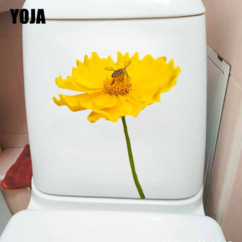 Декоративная Настенная Наклейка YOJA 19 8x22 9 см красивые цветы и маленькая Пчелка |