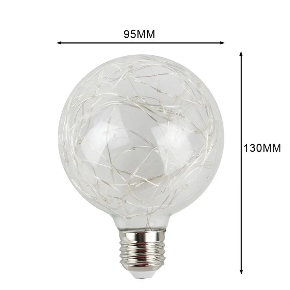 SOLLED 1 PC 7 Цвета мигает G95 Медный провод лампа для бар отеля украшения E27