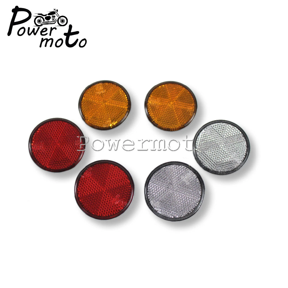 reflectores de lamina reflectiva redondos para motocicleta reflectores decorativos de 5 8 cm color rojo ambar y blanco para ciclomotor camion