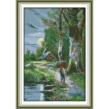 

Everlasting Love Sunset Chinese Cross Stitch Kits Ecological Cotton Stamped Printed 11CT DIY New Year Gift Decorations For Home