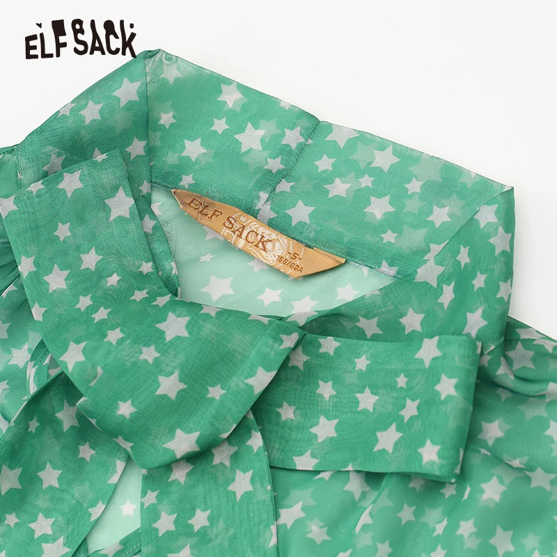 Женское платье ELFSACK Повседневное с оборками в горошек со шнуровкой и средней