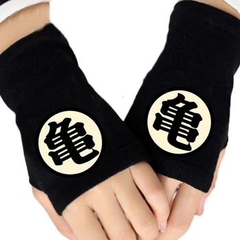 

2017 Unisex Winter Cotton Gloves Fingerless Anime Dragon Ball Glove Cartoon Master Roshi Printing Black Mitten Cosplay Gift