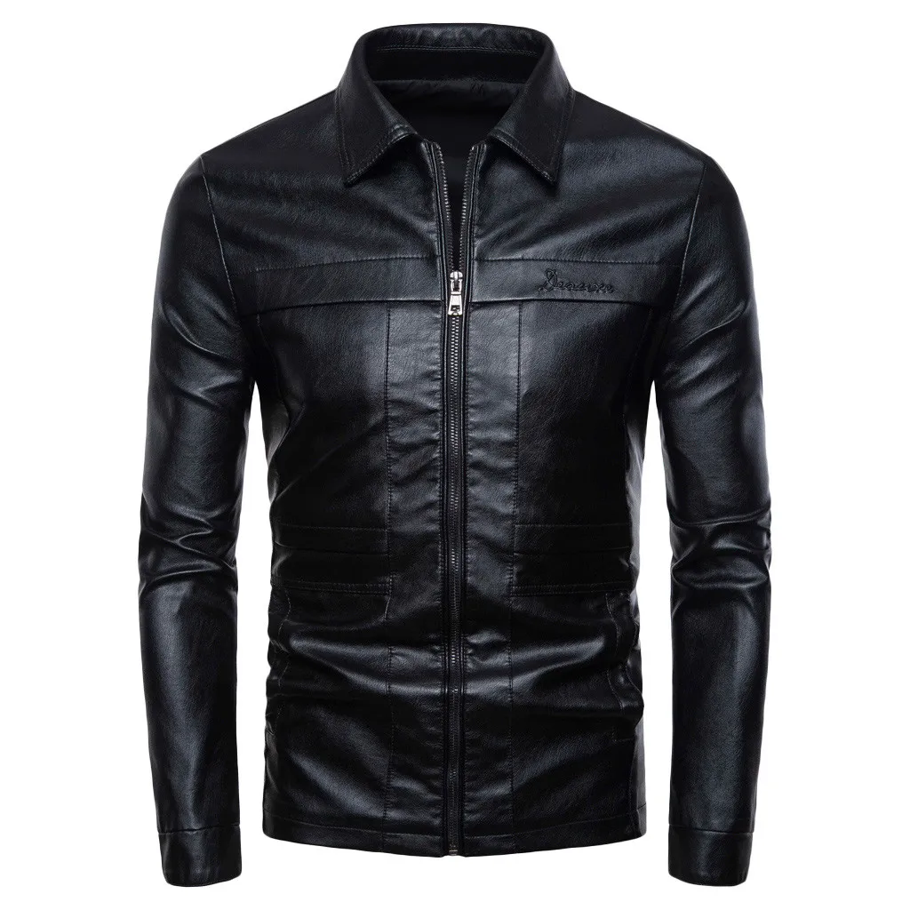 jacket winter men's coat Autumn Winter New Retro Turn-down Collar Jacket Pure Long Sleeved Coat DouDouLu men clothes