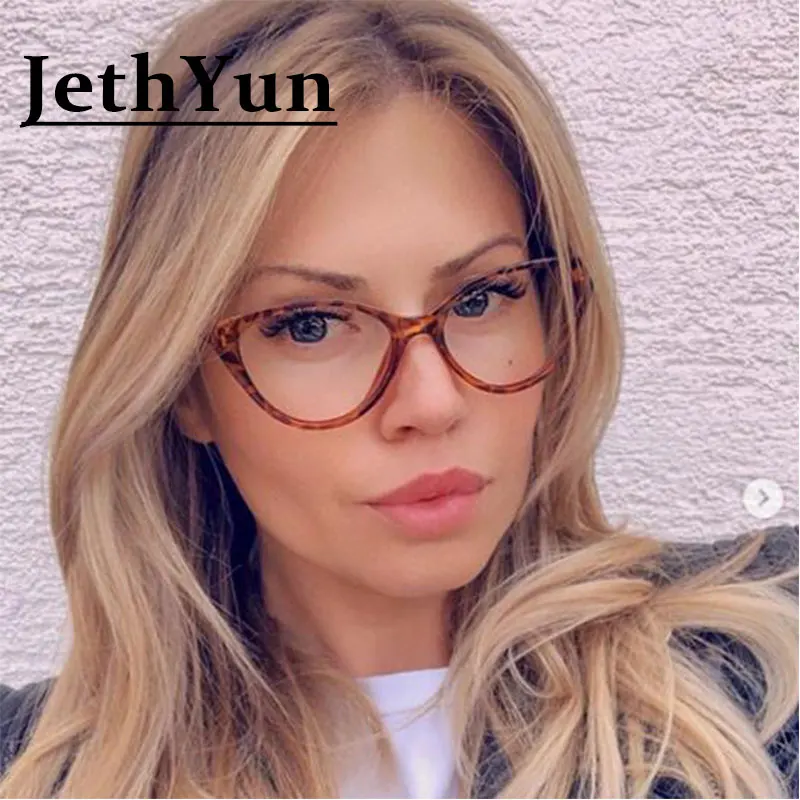 

F383 Small Leopard Spectacle Frame Tiny Cat Eye Women's Glasses Transparent Vintage Female Eyeglass Frame Luxury Brand Eyewear