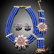 Free Shipping Yulaili Manual Factory Custom Sunflower Design Engagement Ladies Costume Two Beaded Jewelry Set