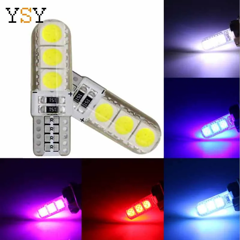 

1pcs T10 W5W LED Car Interior Light COB Silicone Auto Signal Lamp 12 V 194 501 Side Wedge Parking Bulb for LADA Car Styling