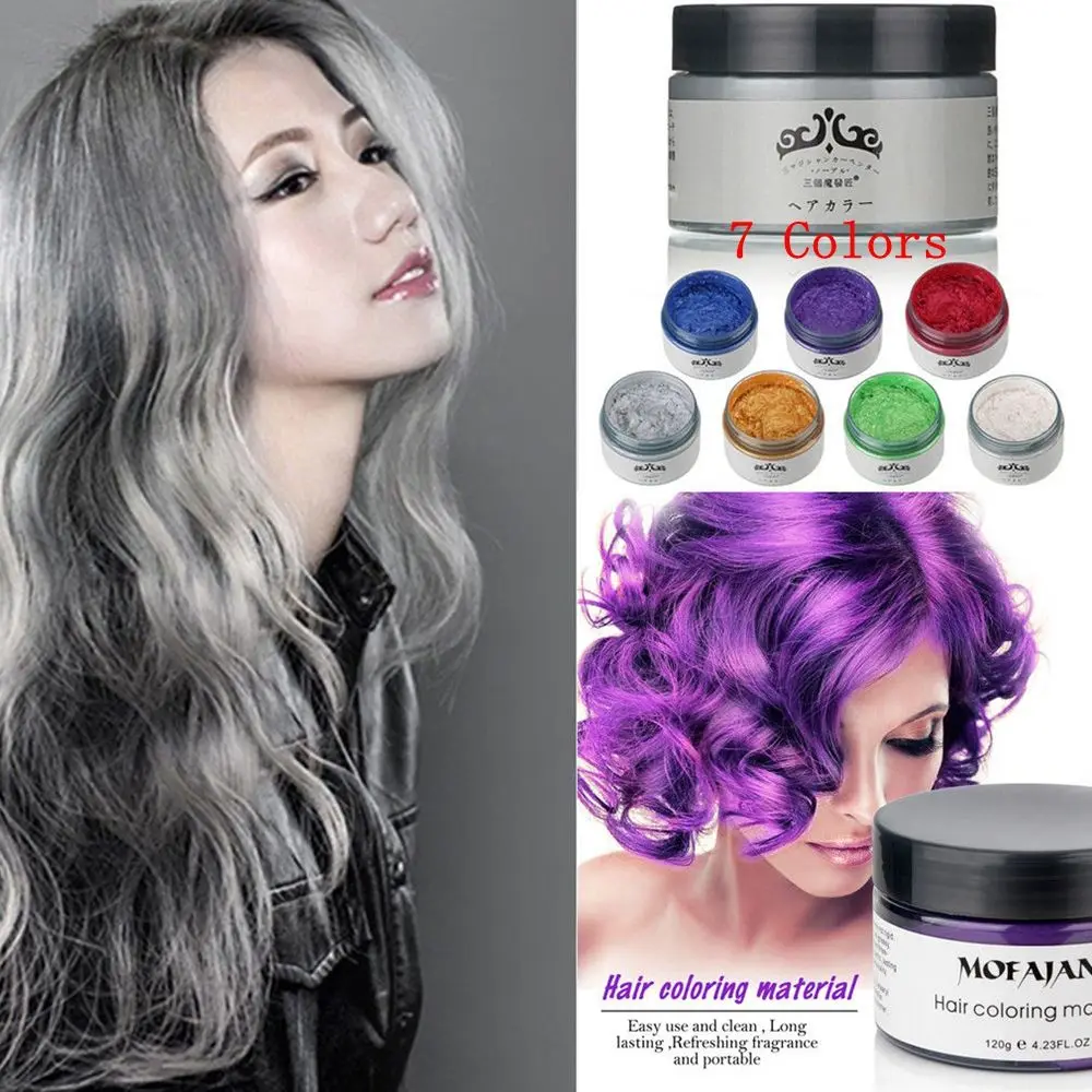 7 Colors New Arrival Temporary Hair Color Dye Cream Disposable DIY