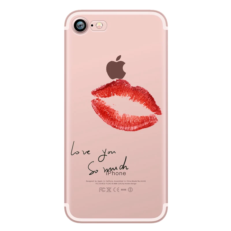 Makeup Sexy Kylie Jenner Lipstick Lips Girls Siliocne Transparent Soft Mobile Phone Case for iphone 7 6 5S 6S Plus SE 5 Fundas (12)