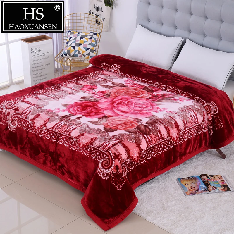 NA Blankets Solid Colour Ultra Soft Floral Double Bed Mink Heavy Winter Blanket 220x200 cms Polyester Maroon ||Warm Blanket for Cold Weather Lightweight Cozy Couch 