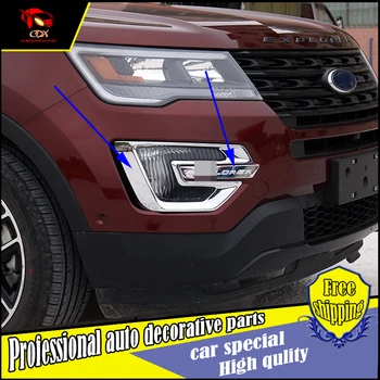 

Exterior Glossy Chrome Front Fog Light Foglamps Cover decoration fit for Ford Explore 2016 fog lamp cover trim