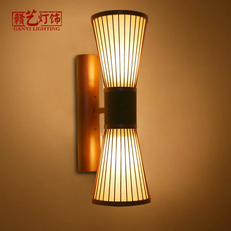 

antique solid wood wall lamp Hotel, inn corridor, wall lamp, bedroom bedside lamp living room, retro wooden wall lamp