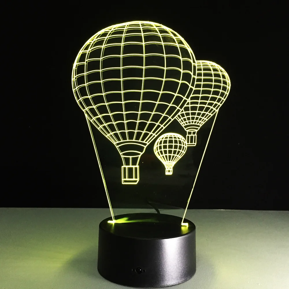 Hot air balloon 3D font b Led b font Table font b Lamp b font Colors