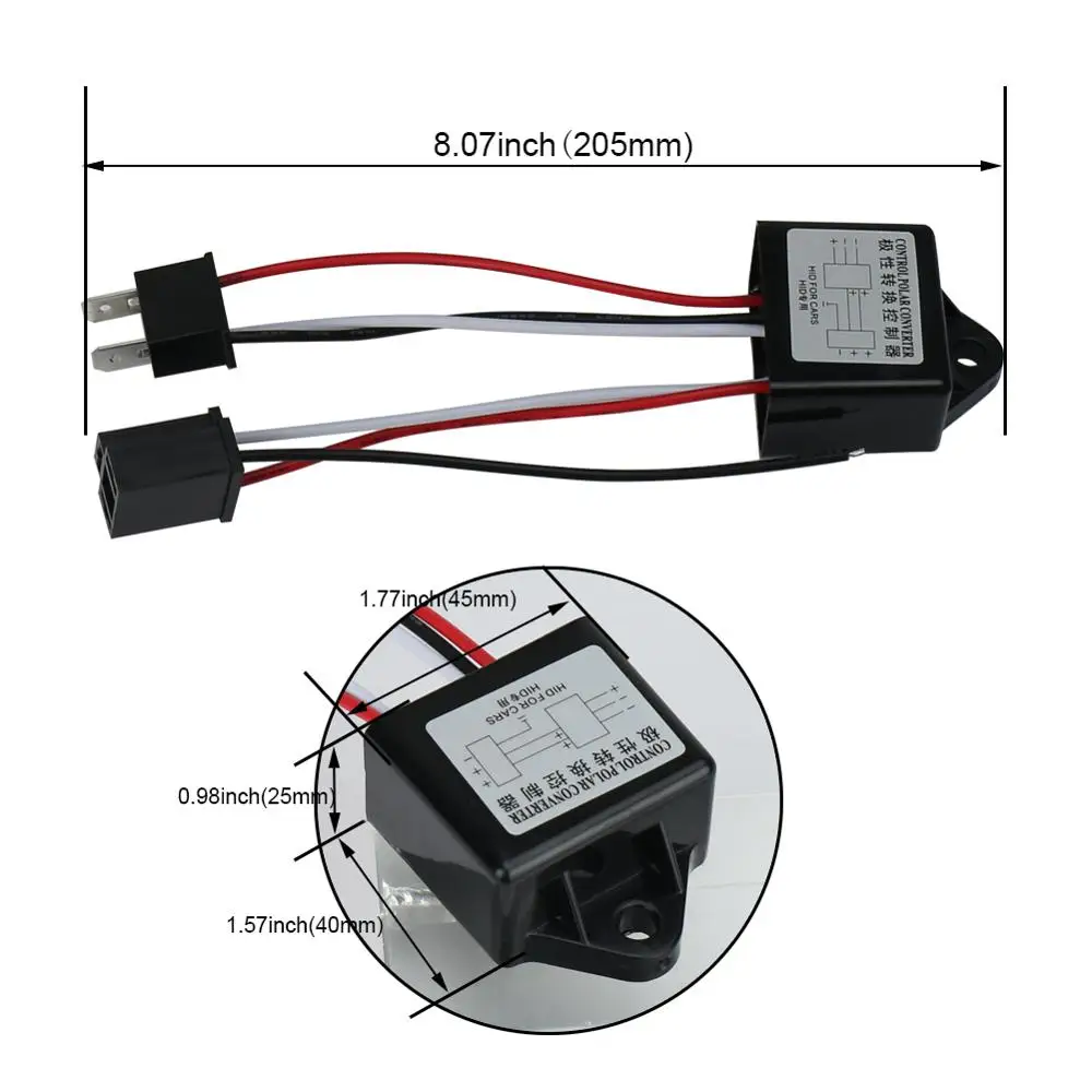 2PC H4 HB2 9003 reversed polarity polar Negative switch harness MODULE TOYOTA GM (4)