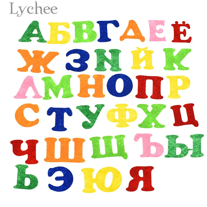 Личи 33 шт. Алфавит фетр красочный ручной работы письмо шаблон фетр Швейное Ремесло «сделай сам» Аксессуары
