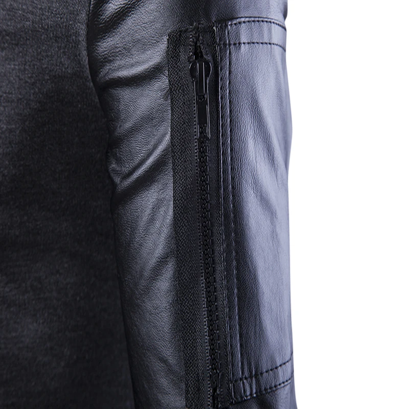 Vogue anmi Весте Homme Весна Slim Fit Повседневное High Street Куртки искусственная кожа рукав