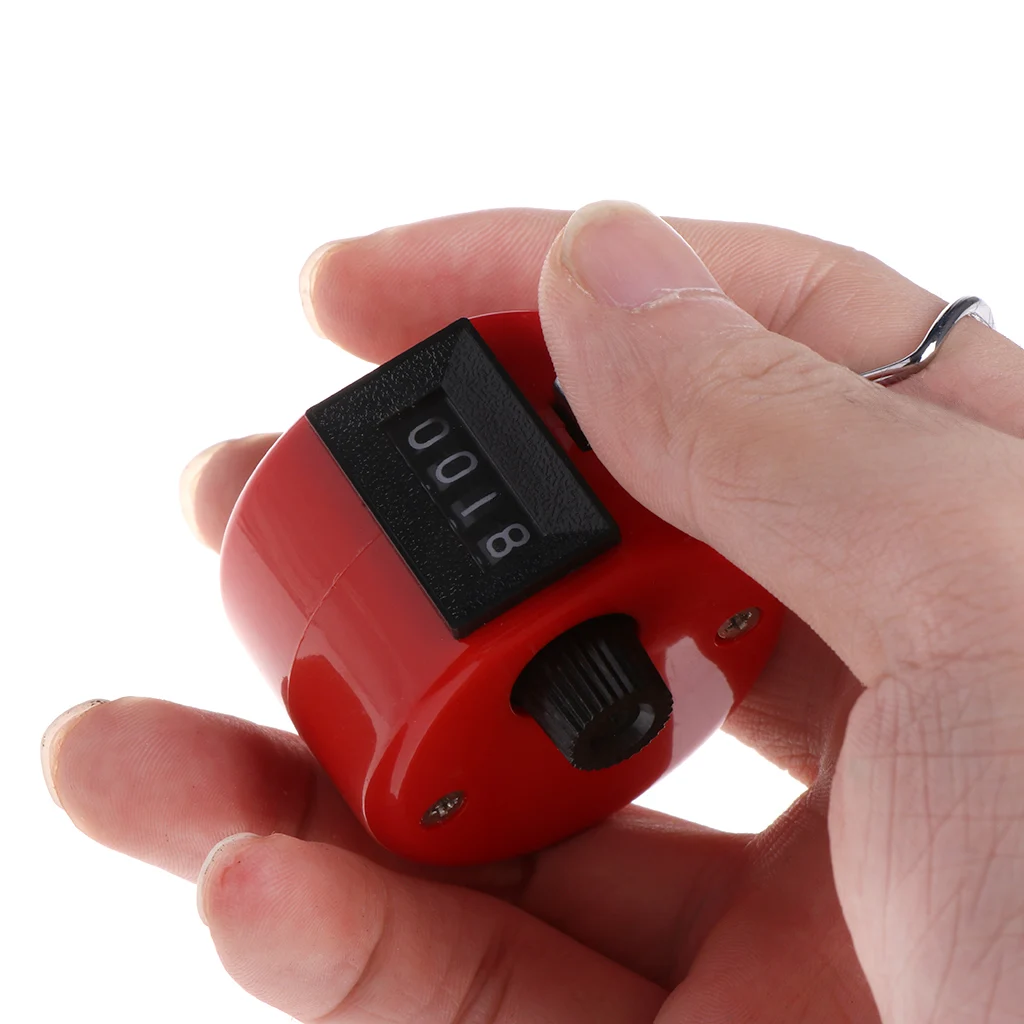 

Hand Tally Counter 4 Digital Display Mechanical Manual Count Click with Finger Ring