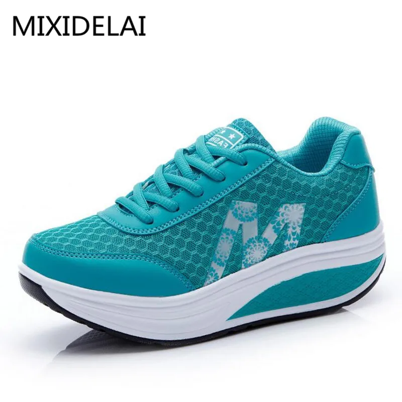 Comprar MIXIDELAI 2019 nuevos zapatos de malla transpirables de verano para mujer, zapatos de red para mujer, zapatos informales suaves, planos talla 35 EUR 40