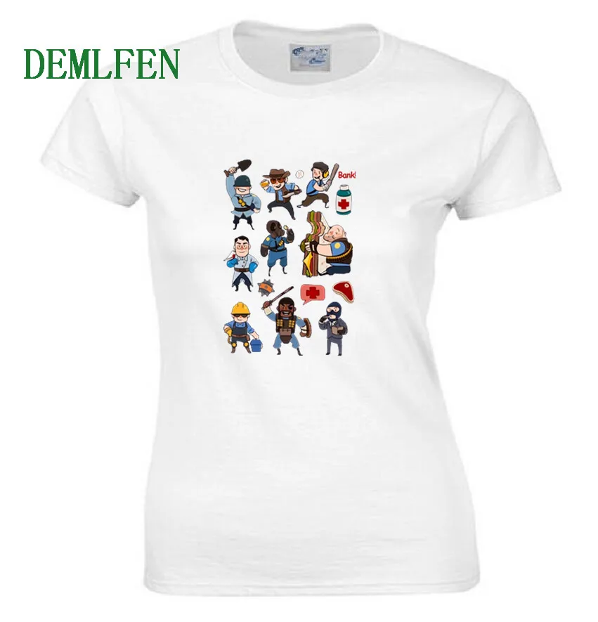 

Team Fortress 2 All Class T Shirt Women Summer O-Neck Short Sleeve Cotton T-shirt Fashion Girl Anime Tees Shirt Streetwear