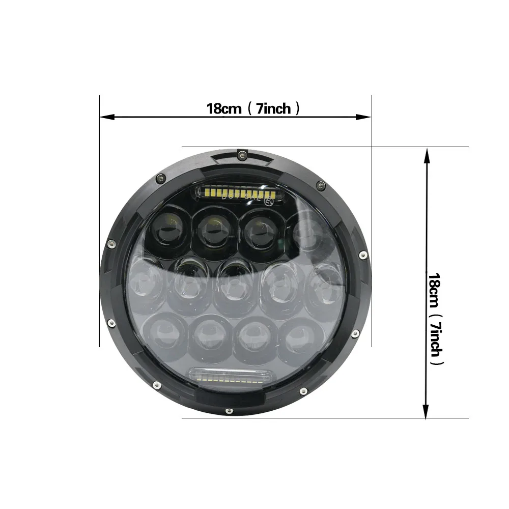 7 Inch headlights For Land Rover 90110 Defender H4 H13 7 round headlight Led DRL For Lada 4x4 urban Niva (25)