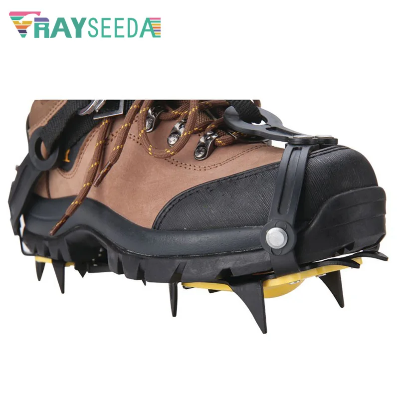 Rayseeda 1 pair Professional Antislip Climbing Ice Crampons High Strength Manganese Steel 10 Teeth Claws Climbing Cleats Gripper Rayseeda 1 pair Professional Antislip Climbing Ice Crampons High Strength Manganese Steel 10 Teeth Claws Climbing Cleats Gripper