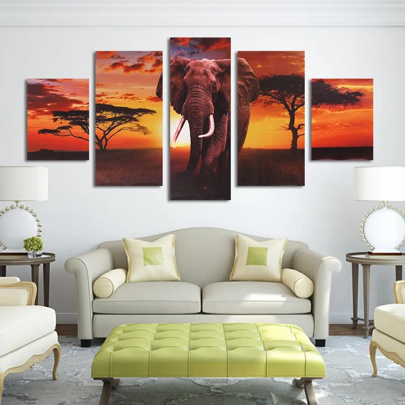 Hot 5pcs Painting Cartoon Inkjet Painting Canvas modular