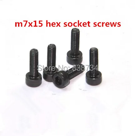 50 шт. M7 * 15 12 9 класс стали черный оксид Шестигранная крышка винта шаг резьбы 1 мм |