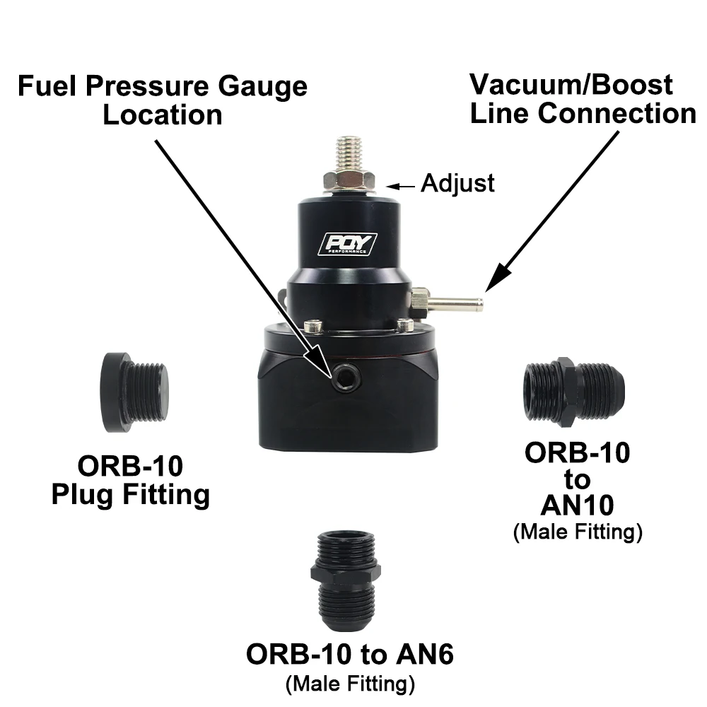 AN10 PQY EFI топлива Давление регулятор(0-160psi калибр)-10AN 10/10/6 впуска и возврата Порты для BMW E30 M20 6cy с PQY стикер