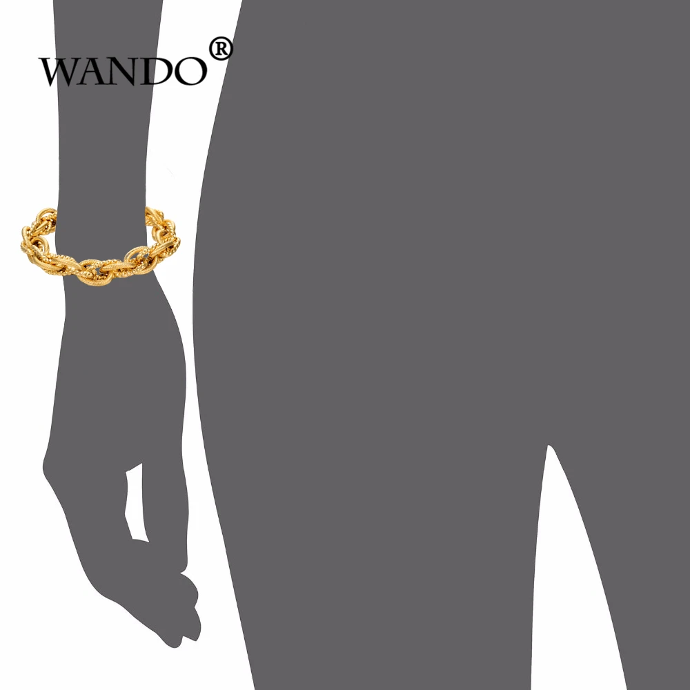 WANDO 1 шт. классические мужские и женские браслеты-цепочки ювелирные изделия золотые браслеты Исламская Аравия Средний Восток африканские подарки B48