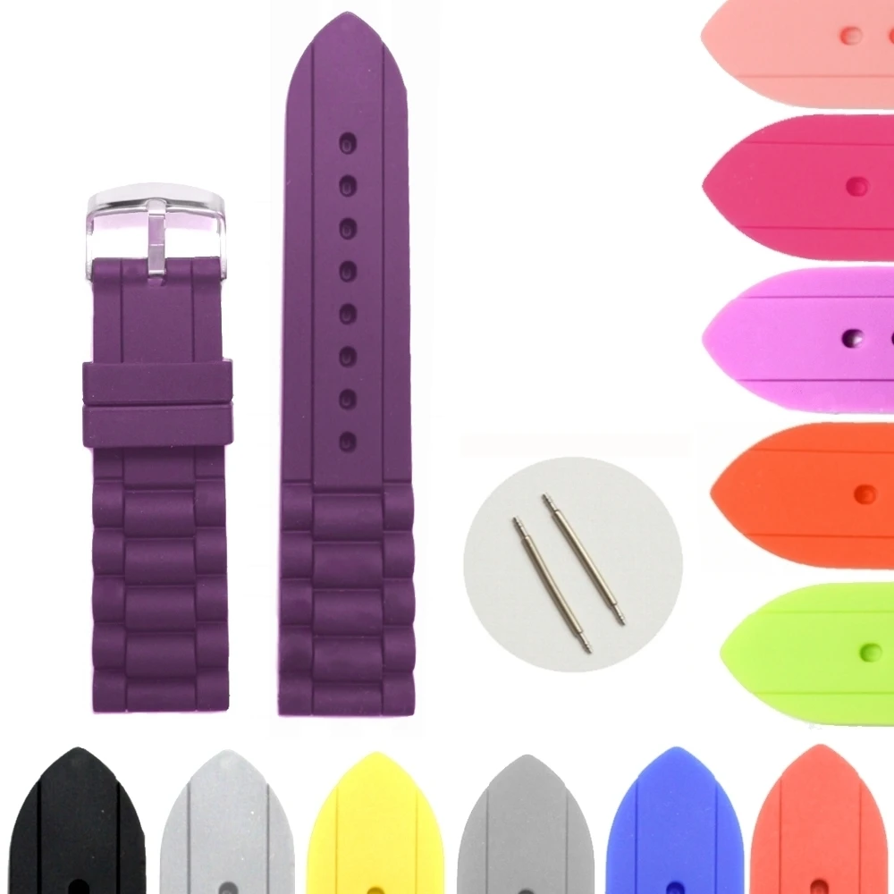 

22mm New Dark Voilet Silicone Jelly Rubber Unisex Watch Band Straps WB1002M22JB