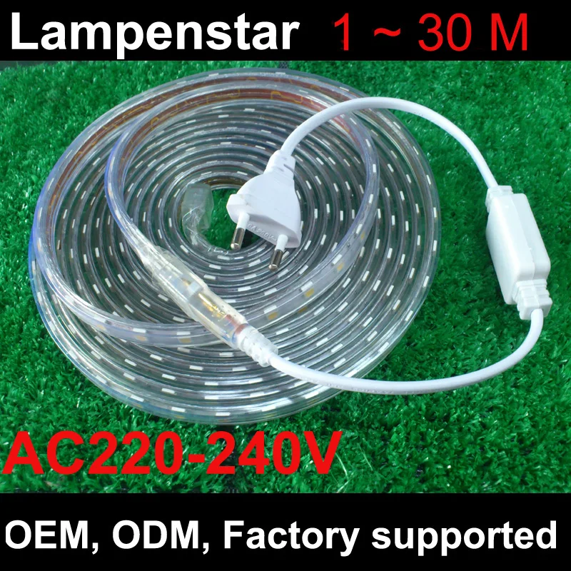 buy ac220v led strip light indoor closet bright 230v 240v strips 1m 2m 3m 4m 5m 10m 15m 20m 25m 30m warm white cool white 60led 5050
