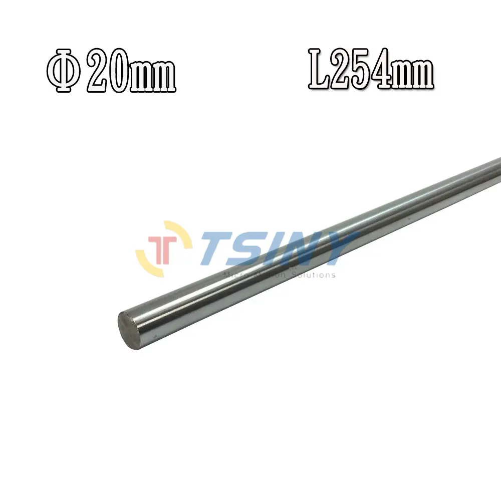 

High Quality 1pcs OD 20mm Length 254mm Cylinder Liner Rail Linear Shaft Optical Axis chrome For 3D Printer Accessories