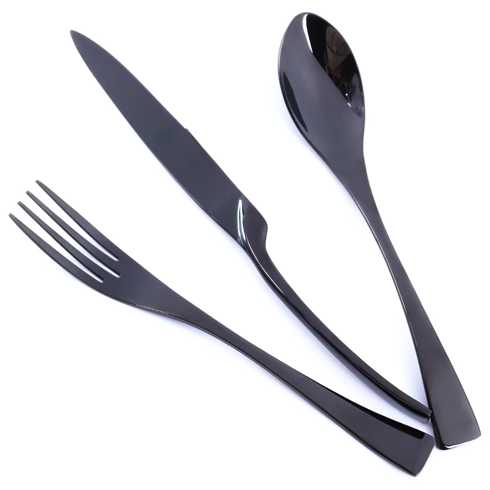 4 Pcs/Set 304 European Black Stainless Steel Dinnerware Luxury Matte Fork Knife designer Cutlery sets Dinner outdoor flatware Tableware детская посуда ланч бокс ножи столовые приборы ложка набор посуды spoon