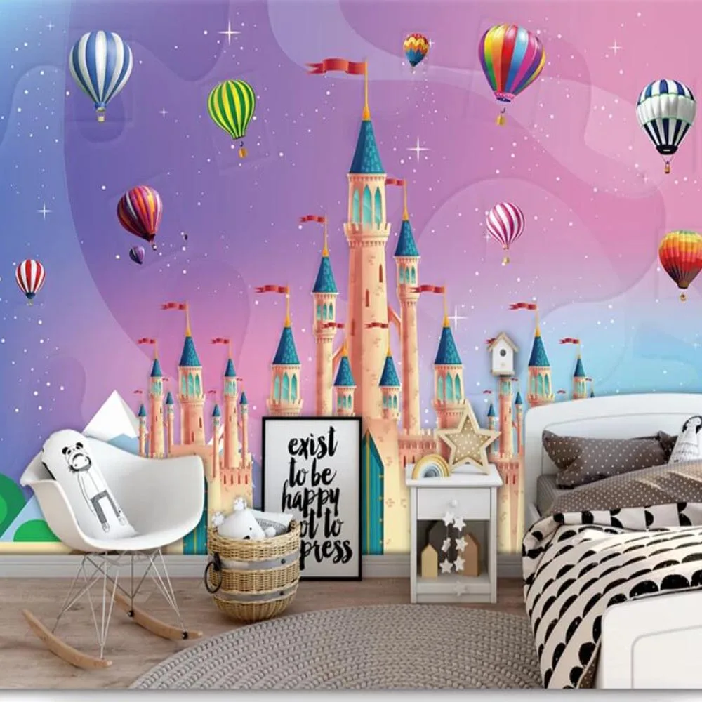 

Воздушный шар замок обои фрески гостиная художественные переводки контактная бумага рулон 3d бумаги домашний декор