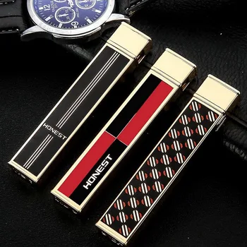 

Ultra thin mini long strip inflatable lighter, grinding wheel open fire lighter. Metal lighters, business gifts.