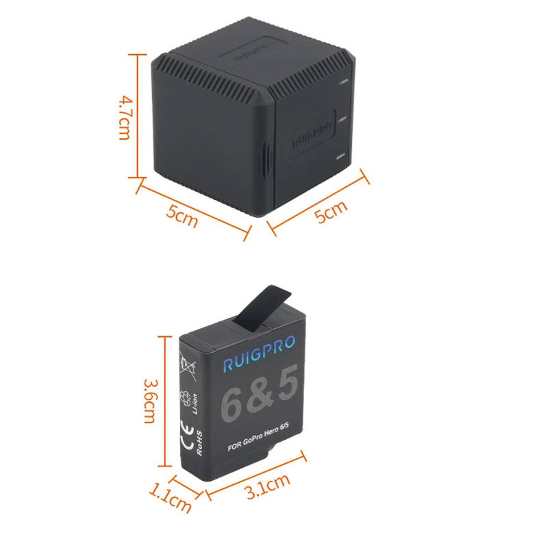  AHDRT-501601 Charger Battery 1220mAh Camera lithium battery  For GoPro Hero 5 6 action Sports camera Accessories (1)