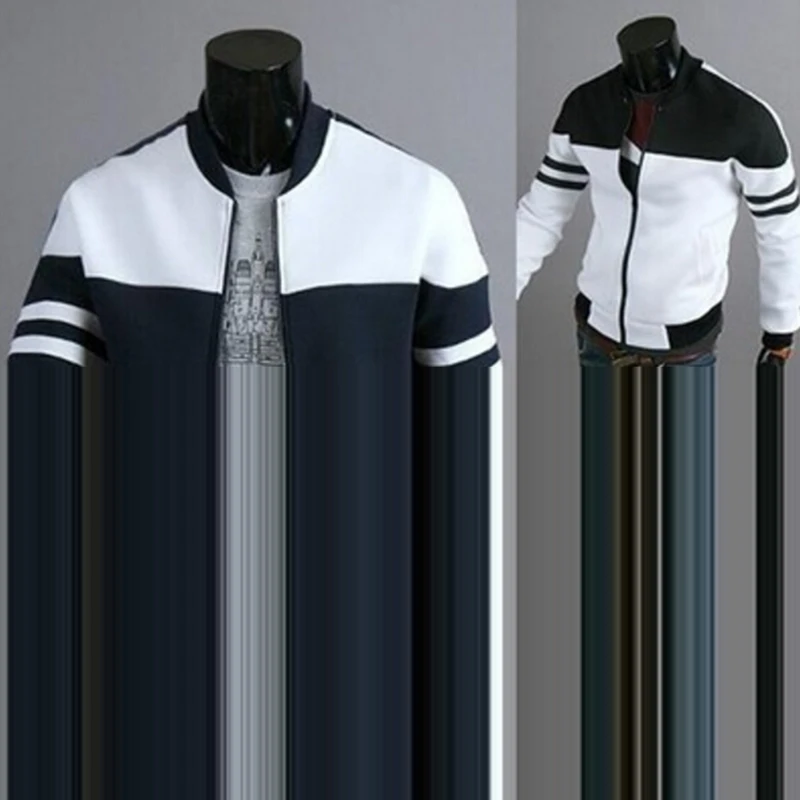 Мужская спортивная куртка, спортивная одежда, мужские куртки для гольфа, пальто, полосатая Лоскутная приталенная куртка размера плюс M-4XL, мужские куртки для бега