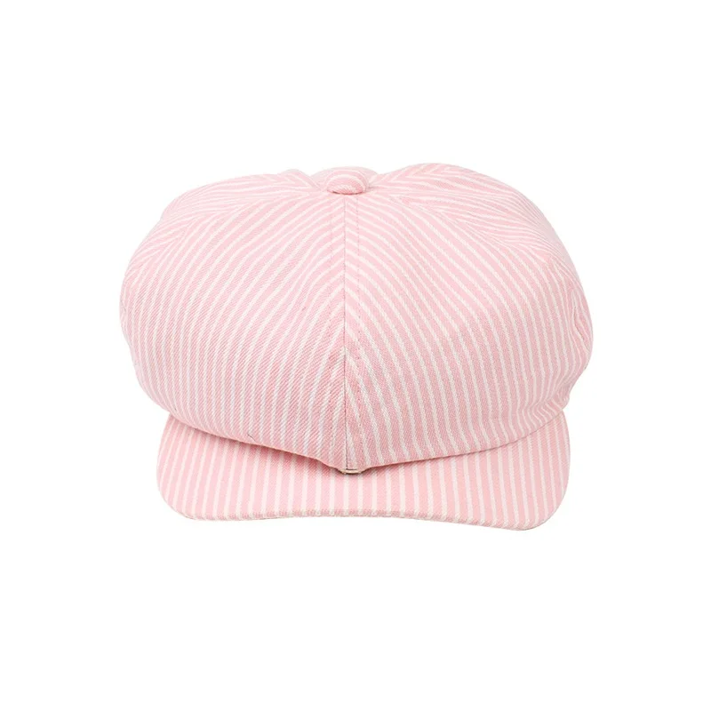 Cotton Striped Baby Cap For Girl Fashion Korea Painter Hat Kids Beret Cap Spring Summer Sun Cap Kids Clothes Baby Boys Clothing  (21)