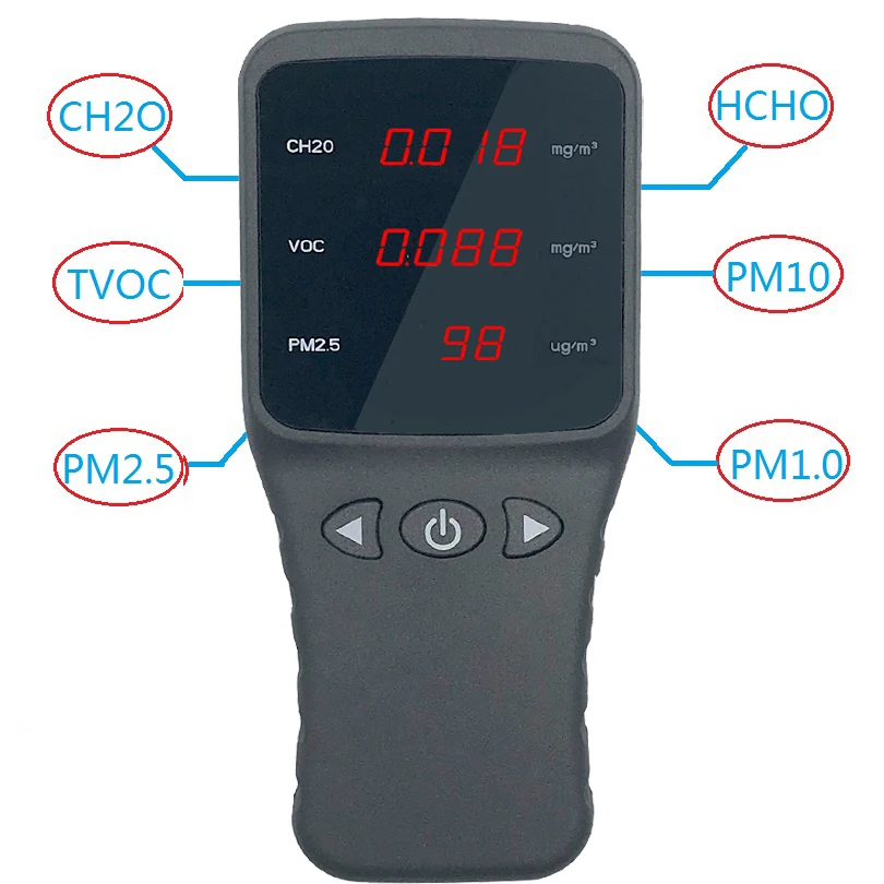 

Air quality detector,formaldehyde detector TVOC CH2O PM2.5 PM10 Toluene Meter Home protection for pregnant women children
