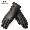 Fashion simple warm women leather gloves,real leather women's winter mittens,Black buckskin  women gloves - 2280 ► Photo 2/6