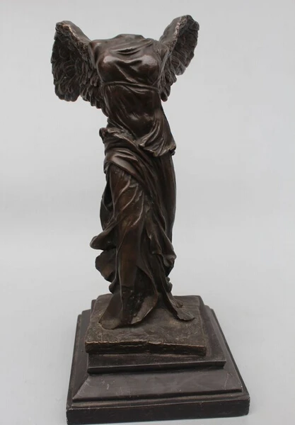 

11"Western Art sculpture Bronze Marble Acephalous Belle Angell sculpture Statue