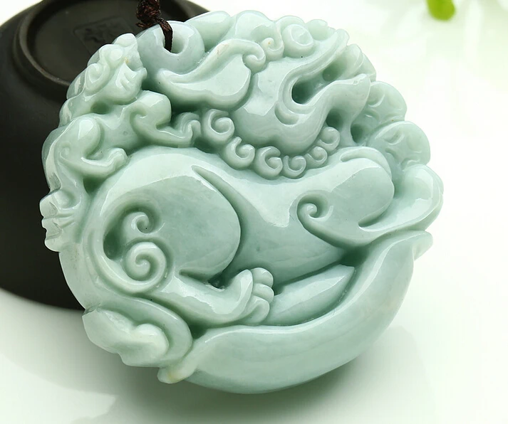 

Grade "A" Natural Light Green Jadeite Pendants, PI XIU yu Unisex With Certificate necklace pendant,Free shipping.