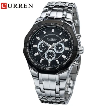 

Relogio Masculino Mens Watches Top Brand Luxury Curren Original Watch Full Steel Quartz Wristwatches Fashion 8084