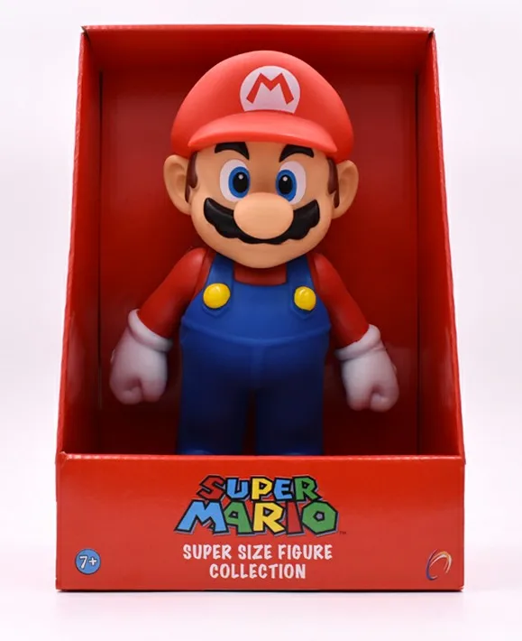 DONKEY KONG Super Mario Bros Боузер Луиджи Купа Йоши Марио машина жаба, в форме персика принцесса Одиссея ПВХ фигурка модель куклы игрушки - Цвет: 23cm Mario in box