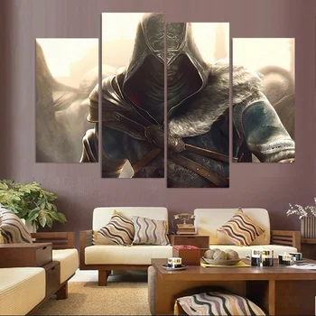 

4 Pieces Poster Room Decor Pictures for Living Room Free Shipping Wall Art Canvas Painting Assassins